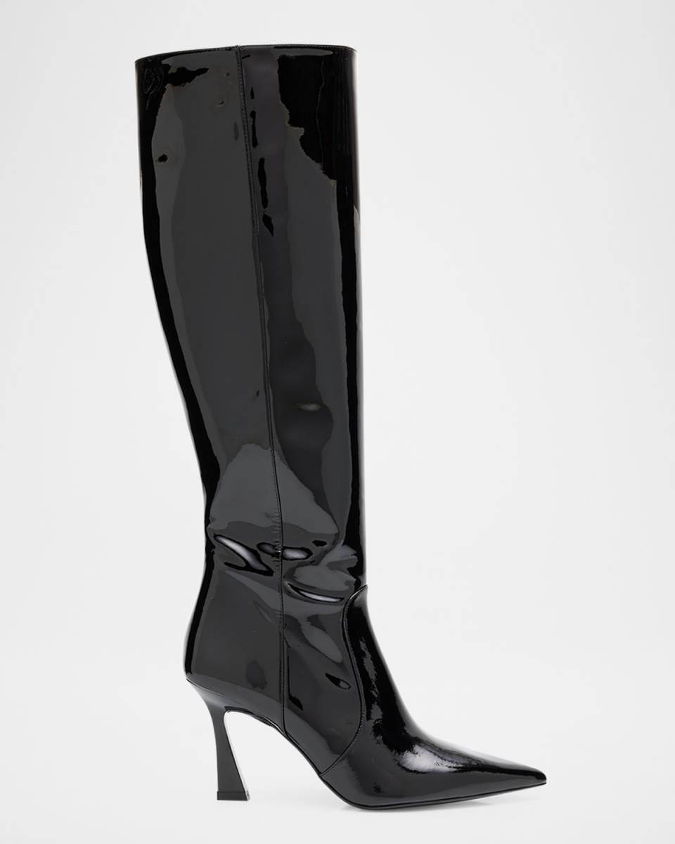 Vinnie Patent Leather Knee-High Boots